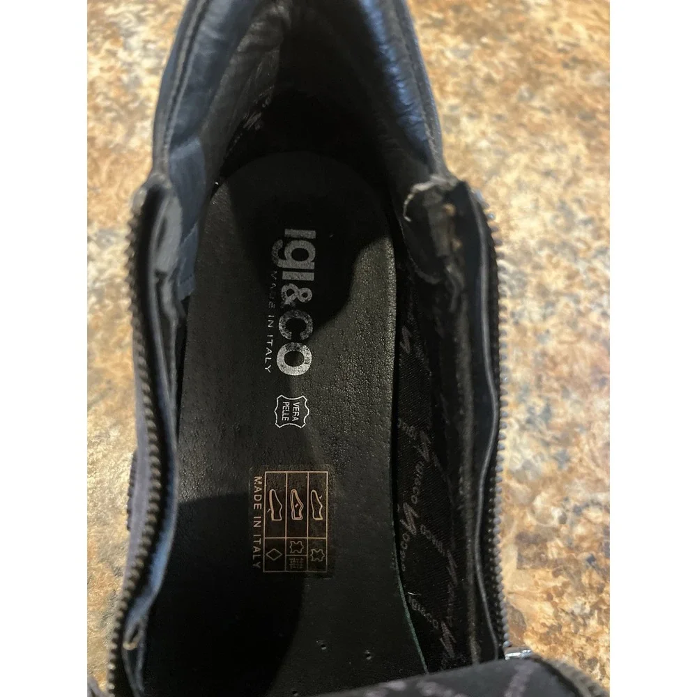 Igi&Co Womens Hidden Wedge Sneakers Gray Suede Side Zip Size 41‎ EU / 10-10.5 US